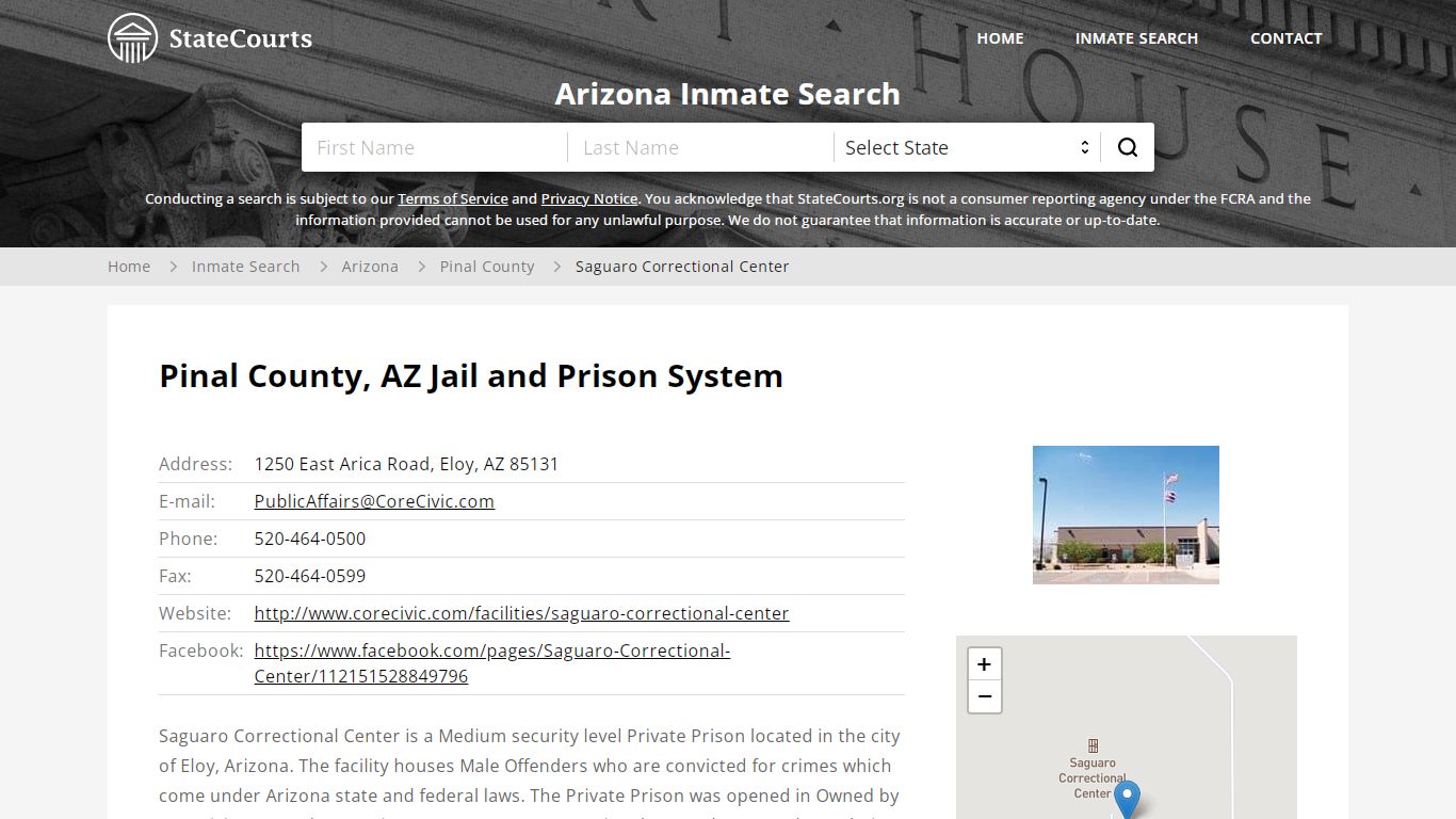 Saguaro Correctional Center Inmate Records Search, Arizona ...