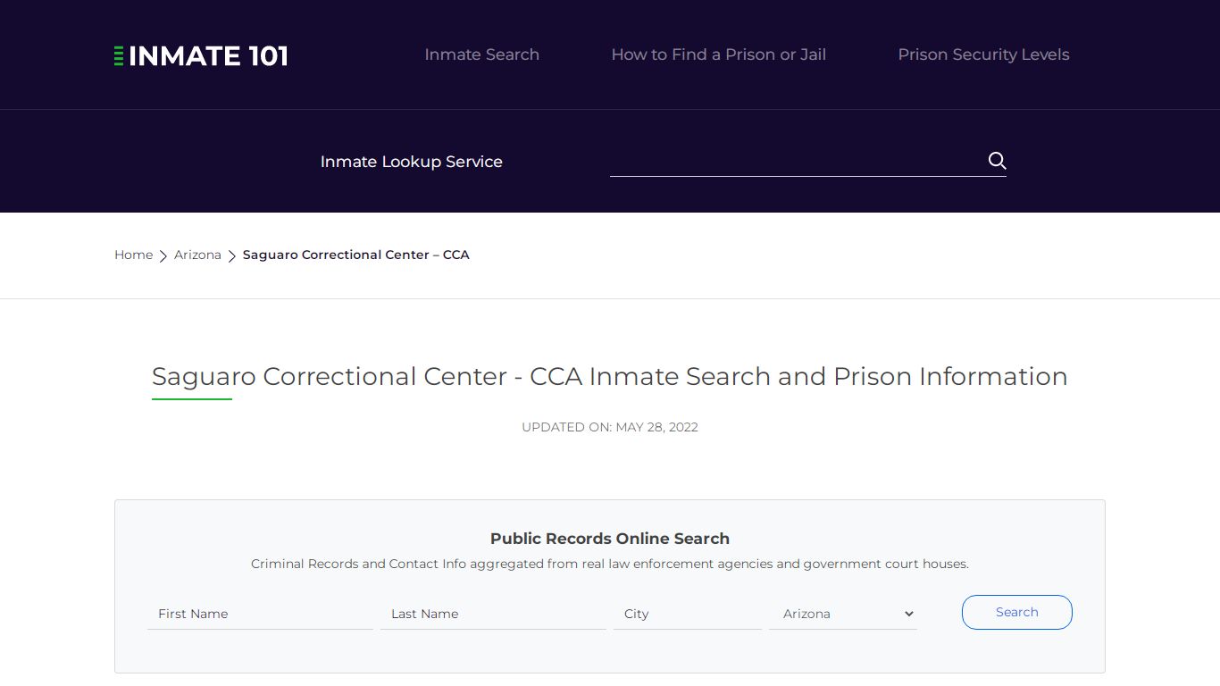 Saguaro Correctional Center - CCA Inmate Search ...