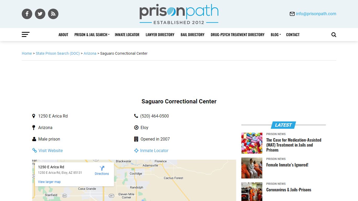 Saguaro Correctional Center - Prison Inmate Search ...