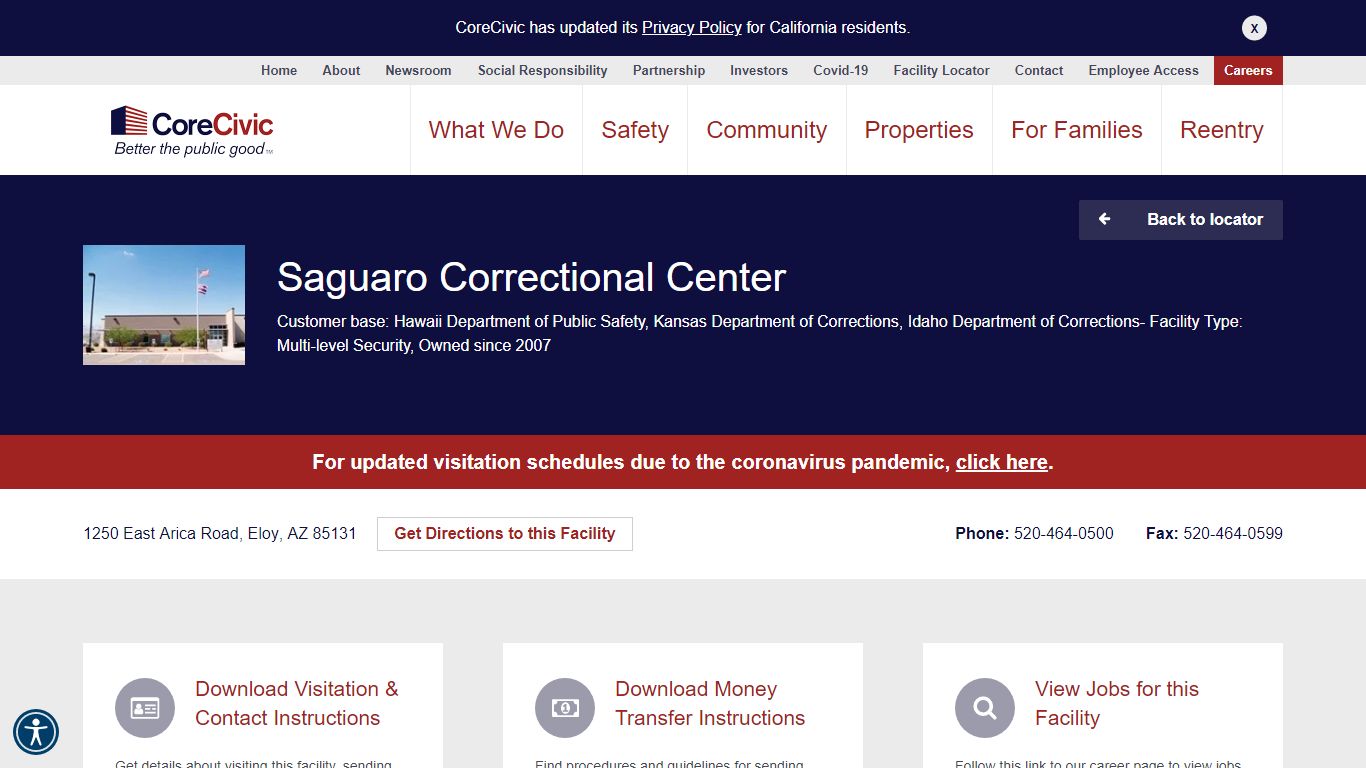Saguaro Correctional Center - CoreCivic